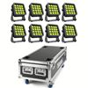 8 x Starcolor LED Floodlight 16 x 8W RGBW ( combiset )