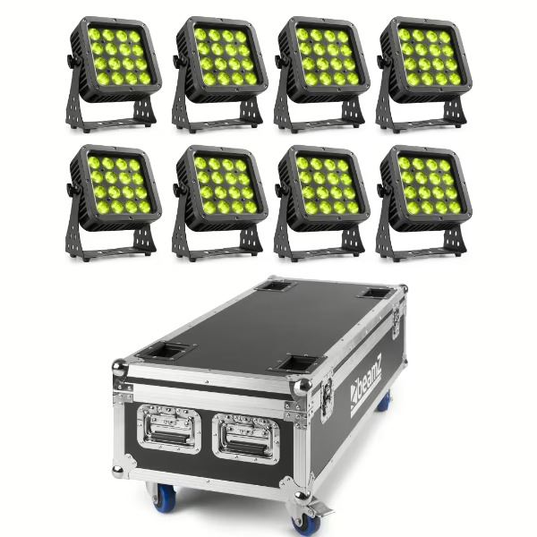 8 x Starcolor LED Floodlight 16 x 8W RGBW ( combiset )